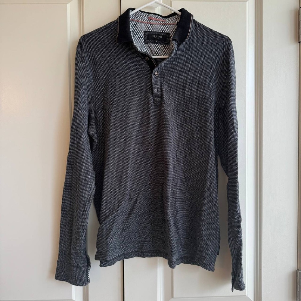 Ted Baker Pique Polo Long Sleeve Shirt
